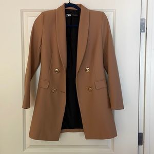Zara long double breasted blazer